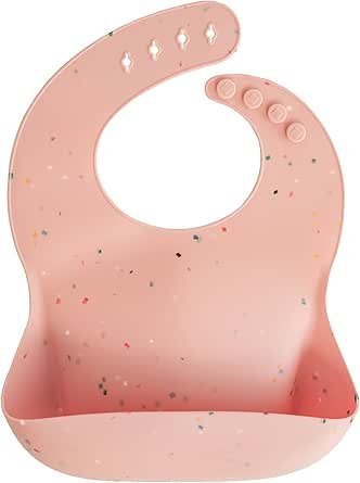 Mushie Siliconen slabbetje voor baby’s, verstelbare pasvorm, waterbestendige slabbetjes, gemakkelijk schoon te maken slabbetjes, 4 verstelbare maten met diepe voorvakken, 100% BPA- en ftalaatvrij